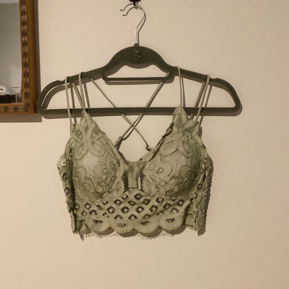 NWT Sage Green Zenana Lace Bralette